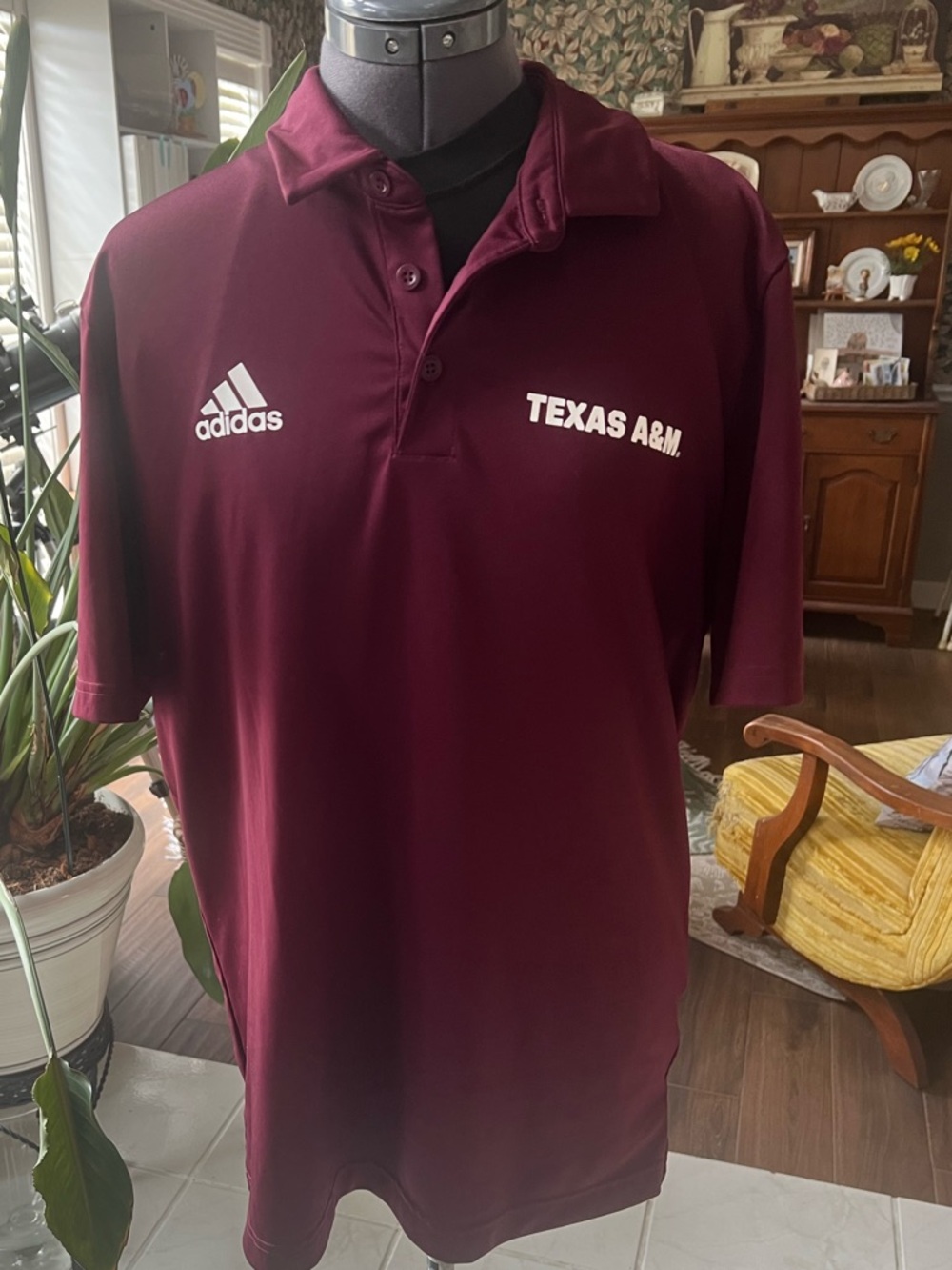 Adidas Texas A&M Maroon Polo Shirt size M